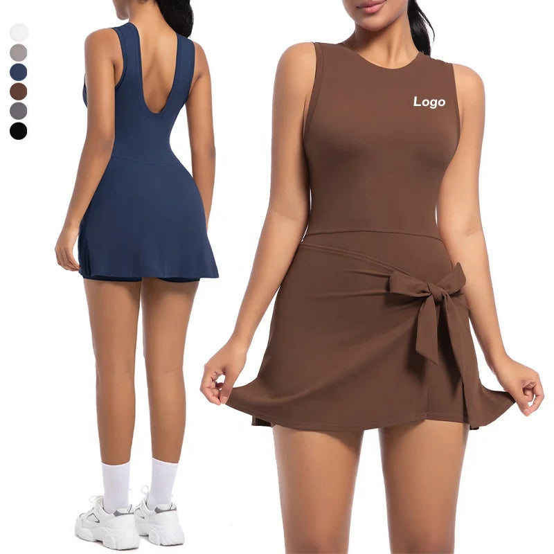 Vestido de tenis de cuello alto para mujer