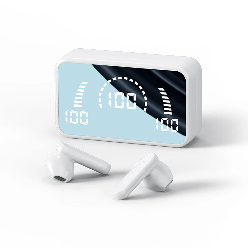 Immerse yourself in crystal-clear sound with TWS wireless earbuds. Smart noise cancelling, LED design, and a powerful charging case.