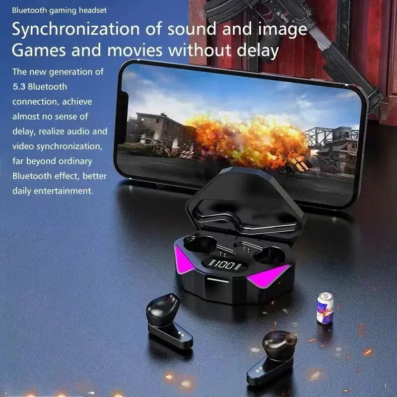 TWS Bluetooth Wireless Gaming Earbuds with LED Display