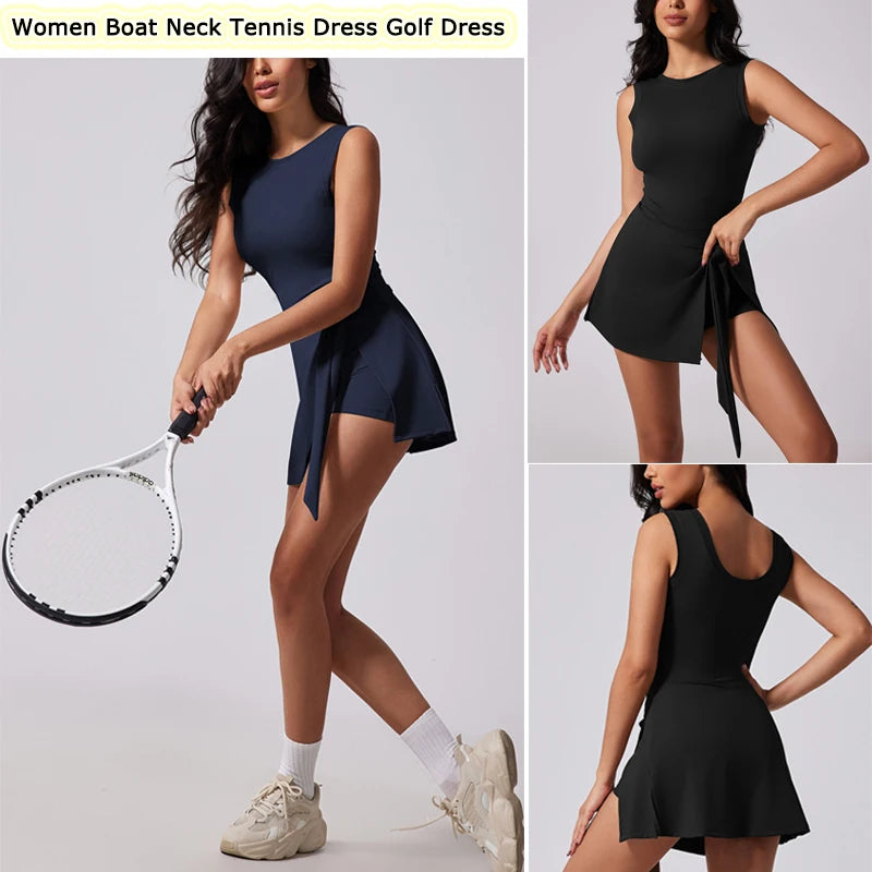 Vestido de tenis VITALINOVO para mujer con shorts incorporados