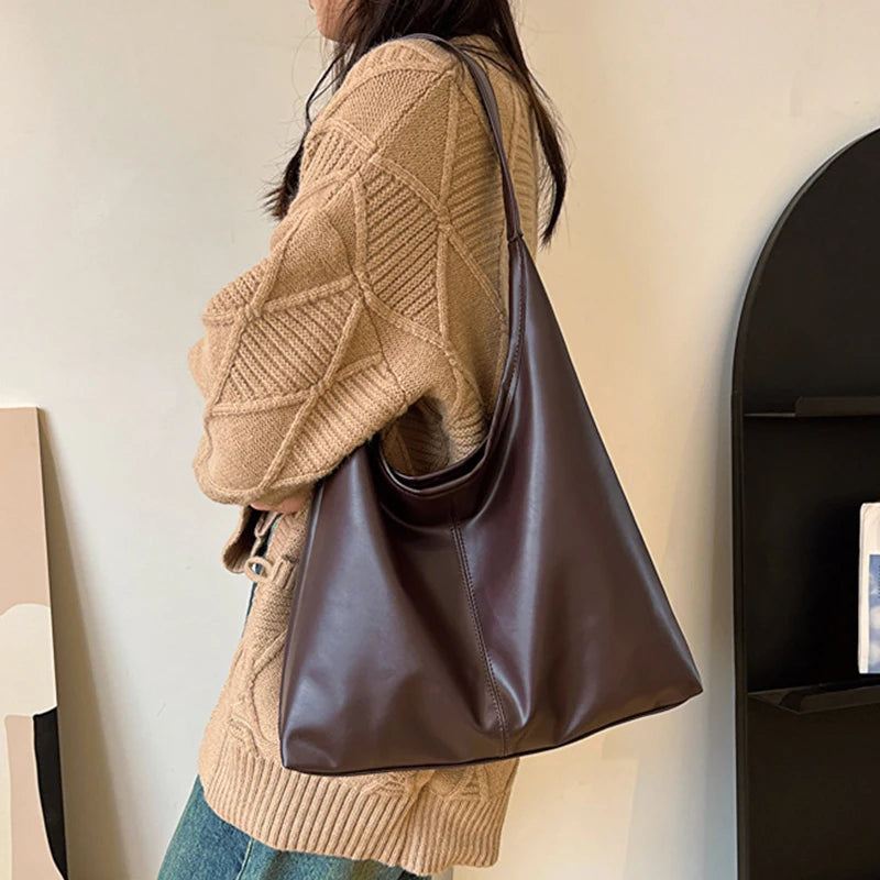 Nuevo bolso tote, bolso de hombro para mujer, retro, simple, grande