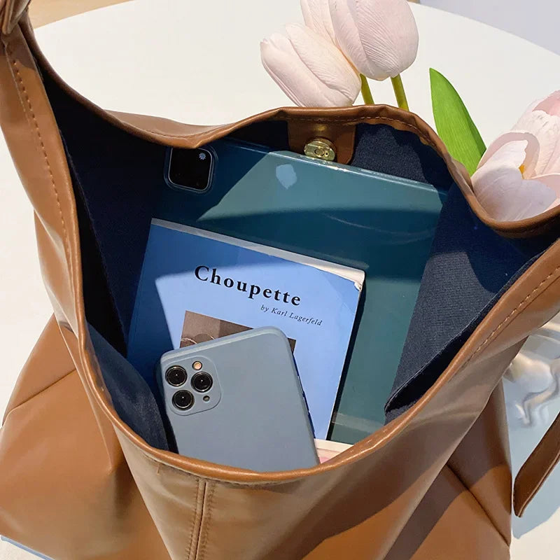 Nuevo bolso tote, bolso de hombro para mujer, retro, simple, grande