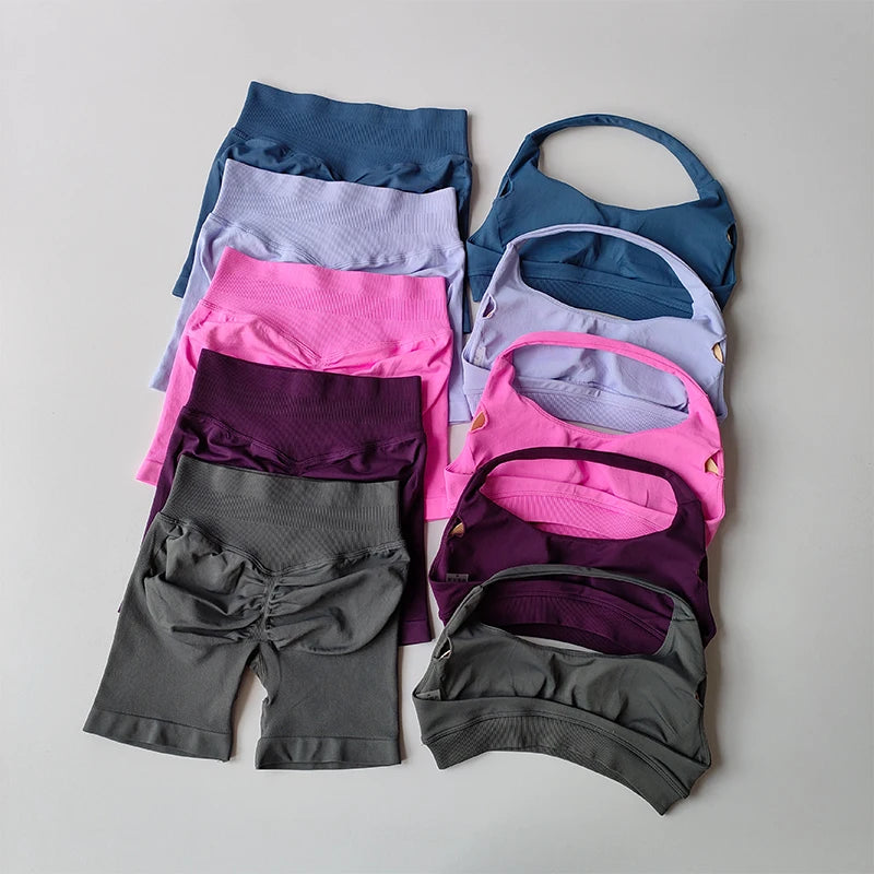 Conjunto de shorts, chaleco de yoga para pilates y entrenamiento