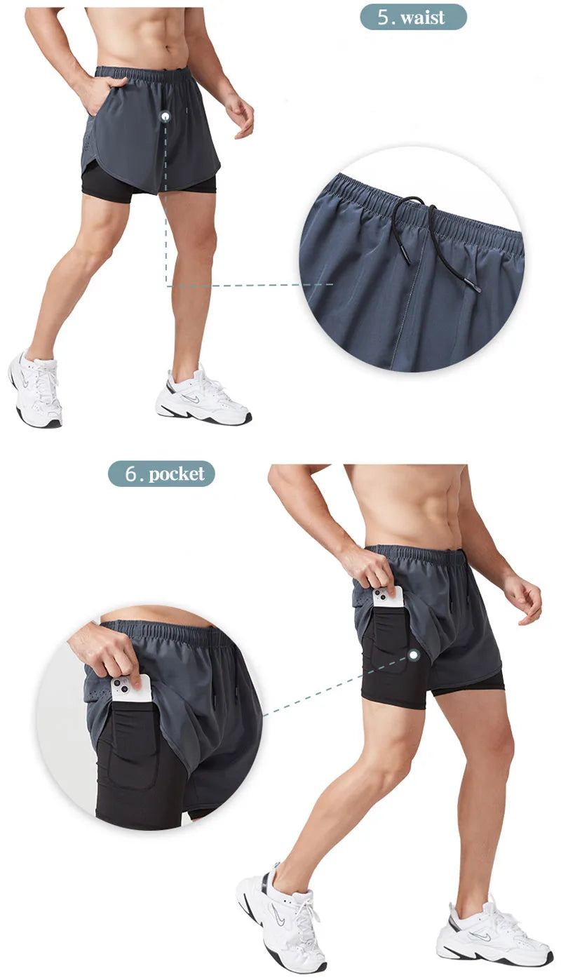 Pantalones Cortos para Hombres de Running, de Secado Rápido