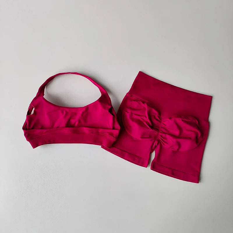 Conjunto de shorts, chaleco de yoga para pilates y entrenamiento