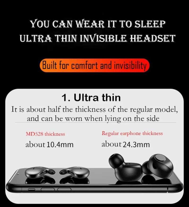 Xiaomi Mijia Sleep Invisible Earbuds – Tiny Bluetooth 5.3 Stereo Earphones with Hidden Noise Cancelling