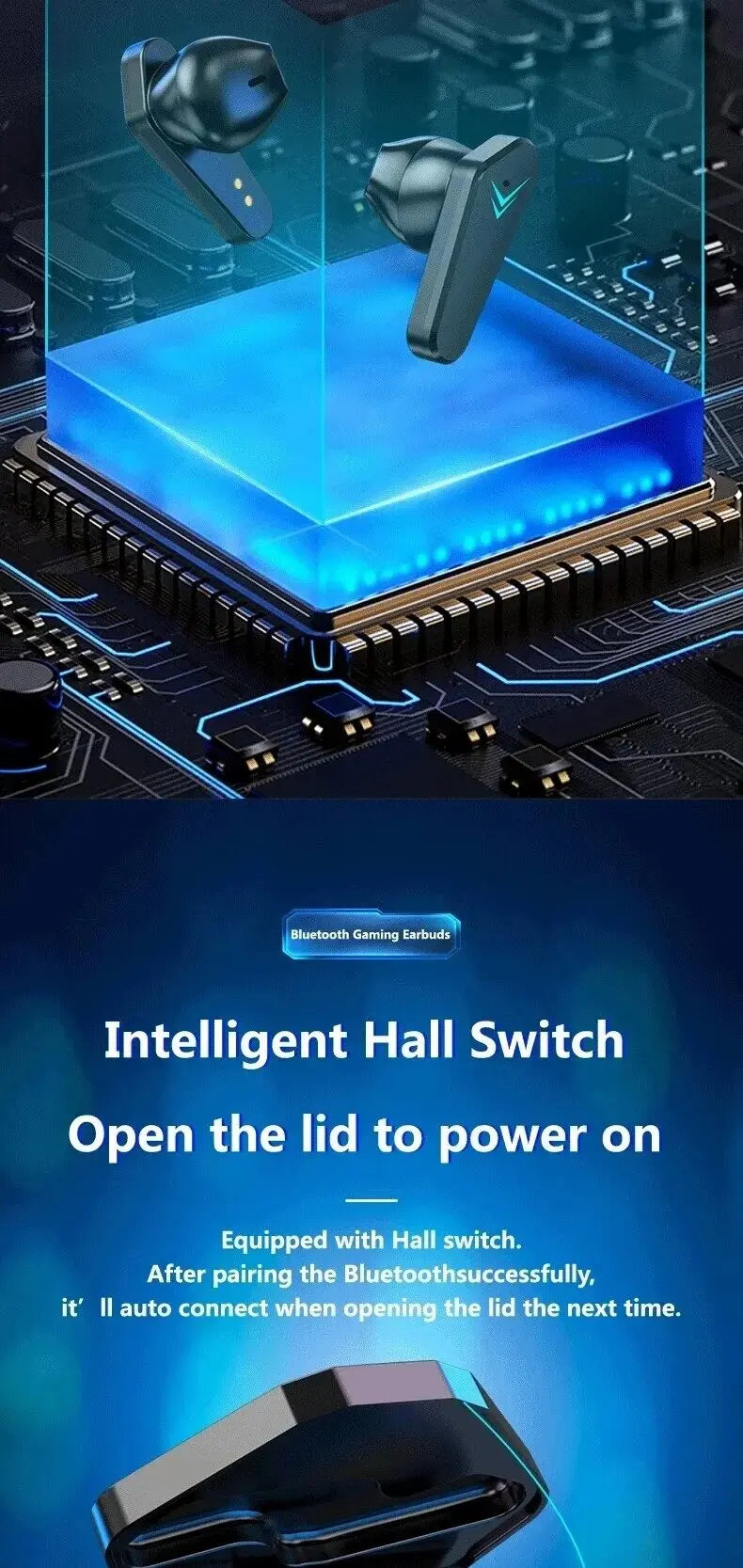 TWS Bluetooth Wireless Gaming Earbuds with LED Display