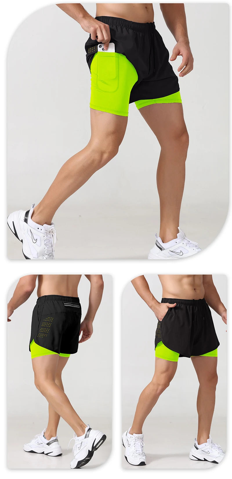 Pantalones Cortos para Hombres de Running, de Secado Rápido