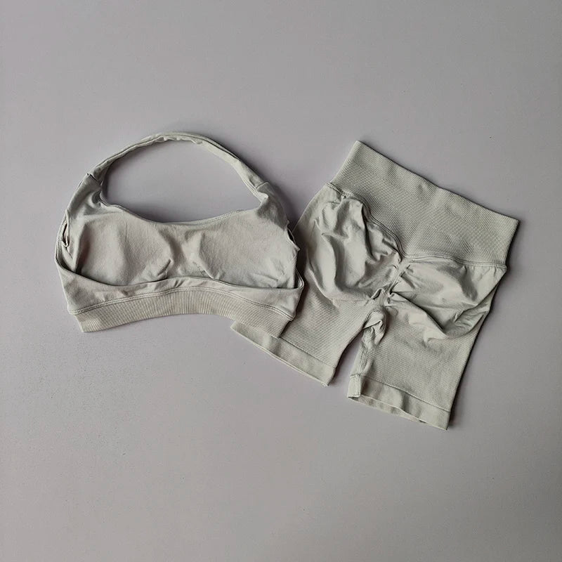 Conjunto de shorts, chaleco de yoga para pilates y entrenamiento