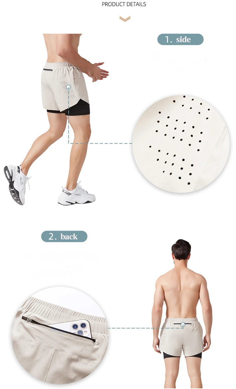 Pantalones Cortos para Hombres de Running, de Secado Rápido