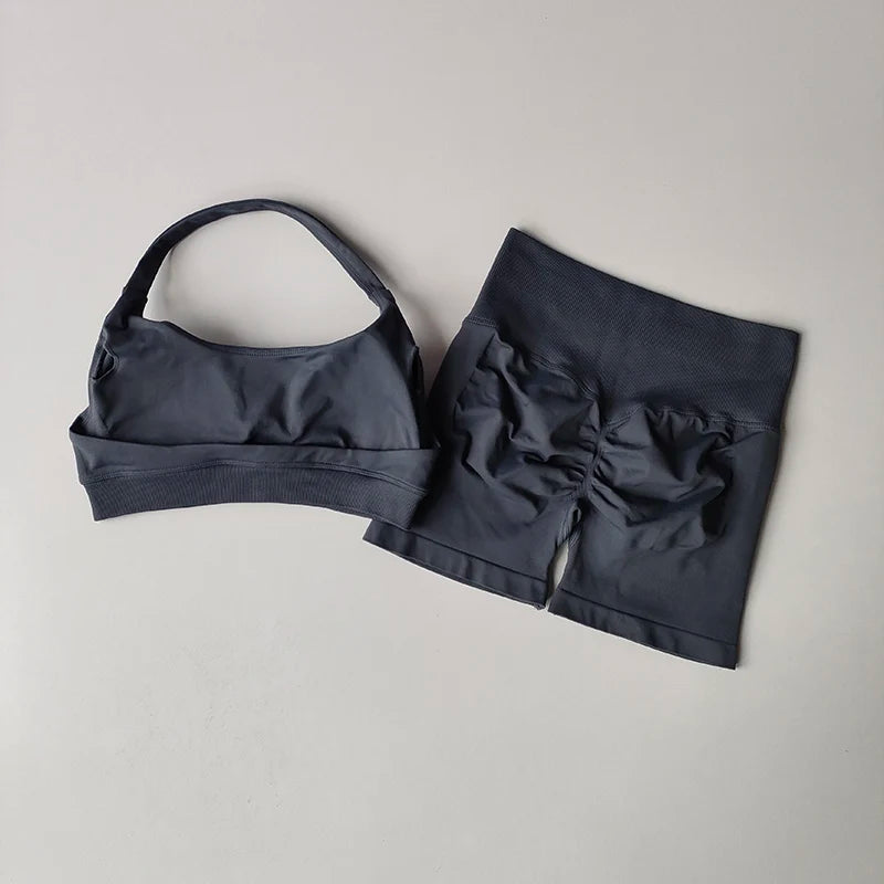 Conjunto de shorts, chaleco de yoga para pilates y entrenamiento