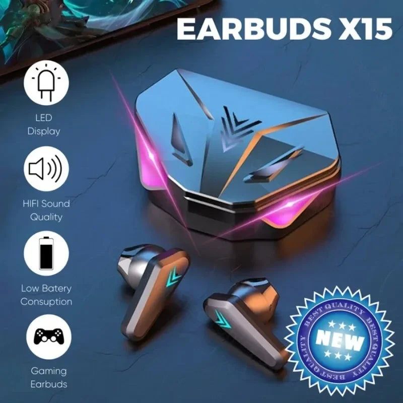 TWS Bluetooth Wireless Gaming Earbuds with LED Display