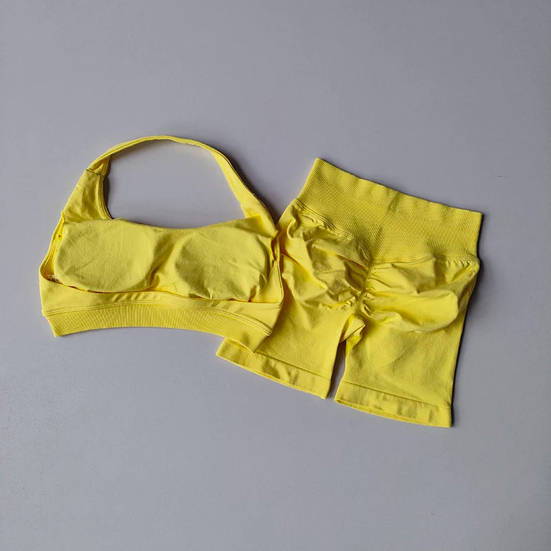 Conjunto de shorts, chaleco de yoga para pilates y entrenamiento