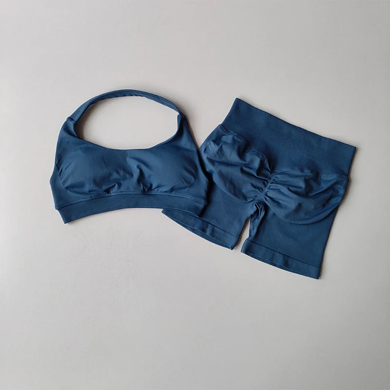 Conjunto de shorts, chaleco de yoga para pilates y entrenamiento