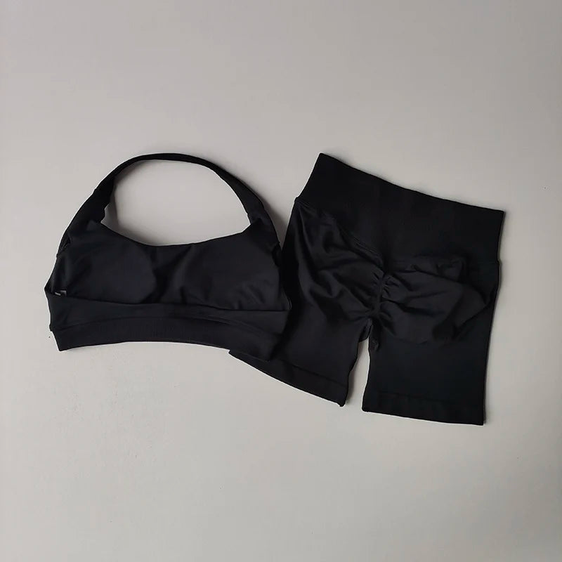Conjunto de shorts, chaleco de yoga para pilates y entrenamiento