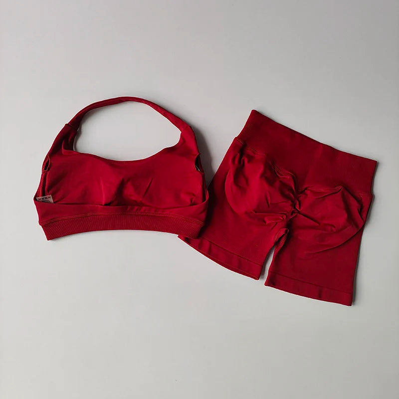 Conjunto de shorts, chaleco de yoga para pilates y entrenamiento