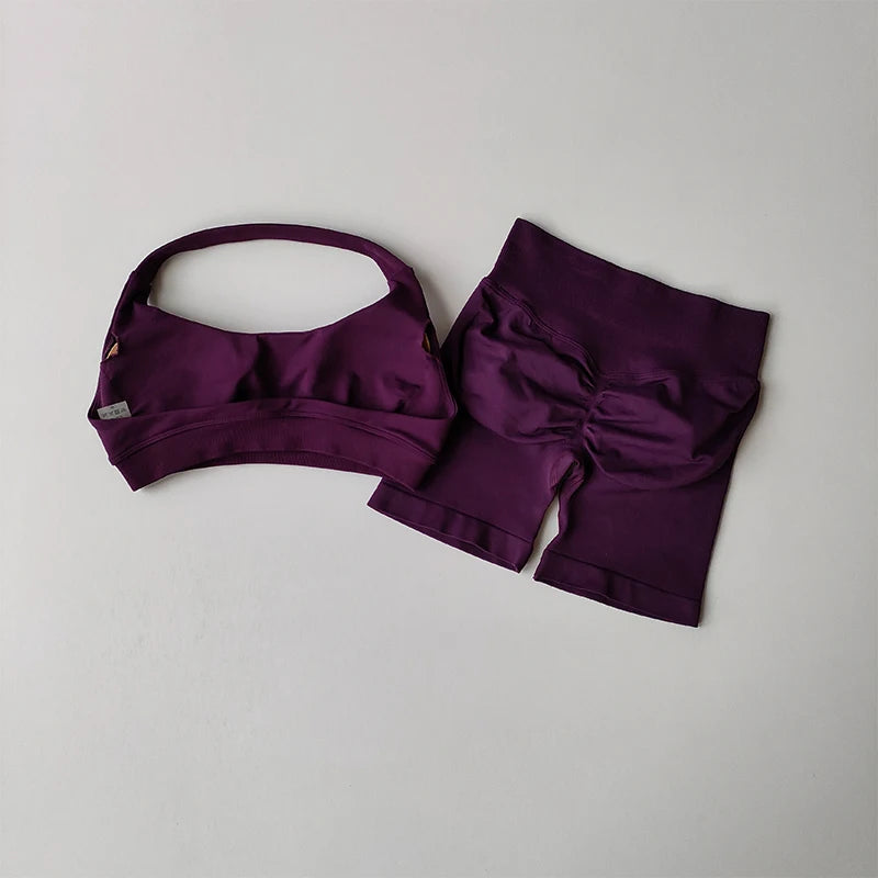 Conjunto de shorts, chaleco de yoga para pilates y entrenamiento