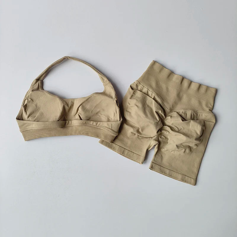 Conjunto de shorts, chaleco de yoga para pilates y entrenamiento