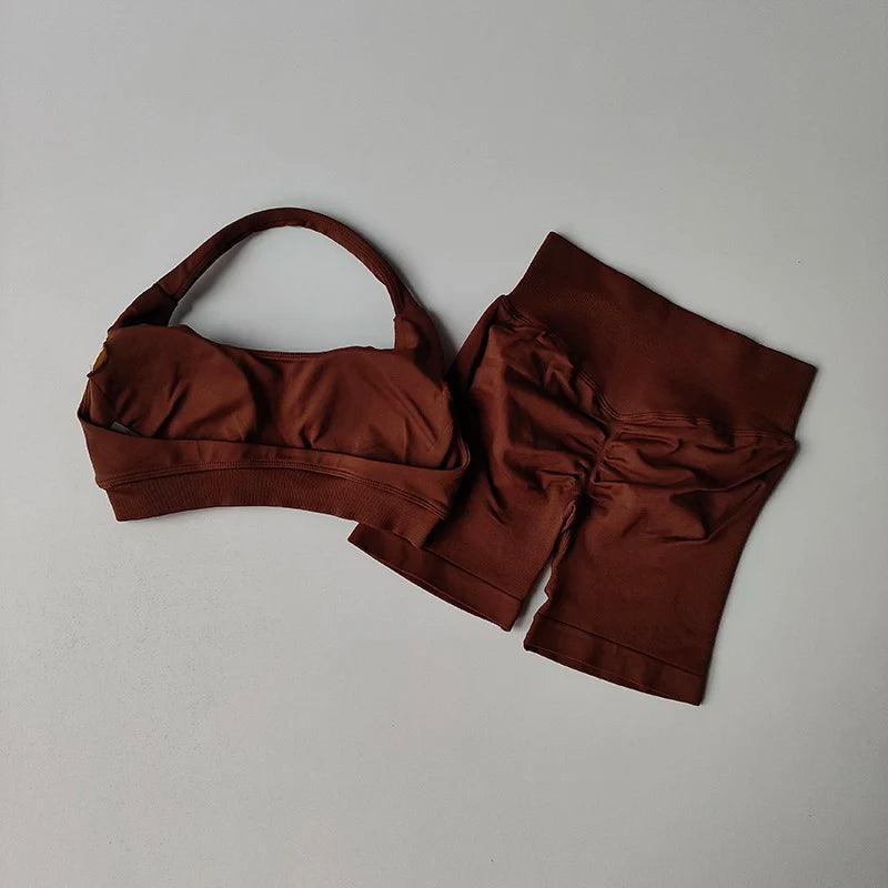 Conjunto de shorts, chaleco de yoga para pilates y entrenamiento