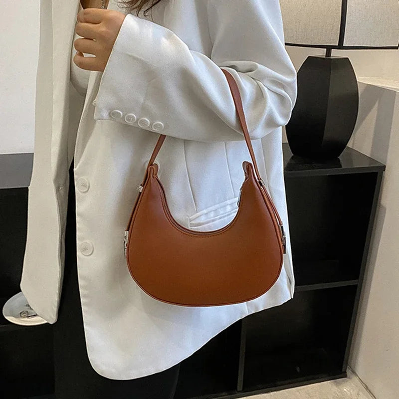Bolso Hobo de Hombro de Cuero Sintético de Lujo y Moda para Mujer
