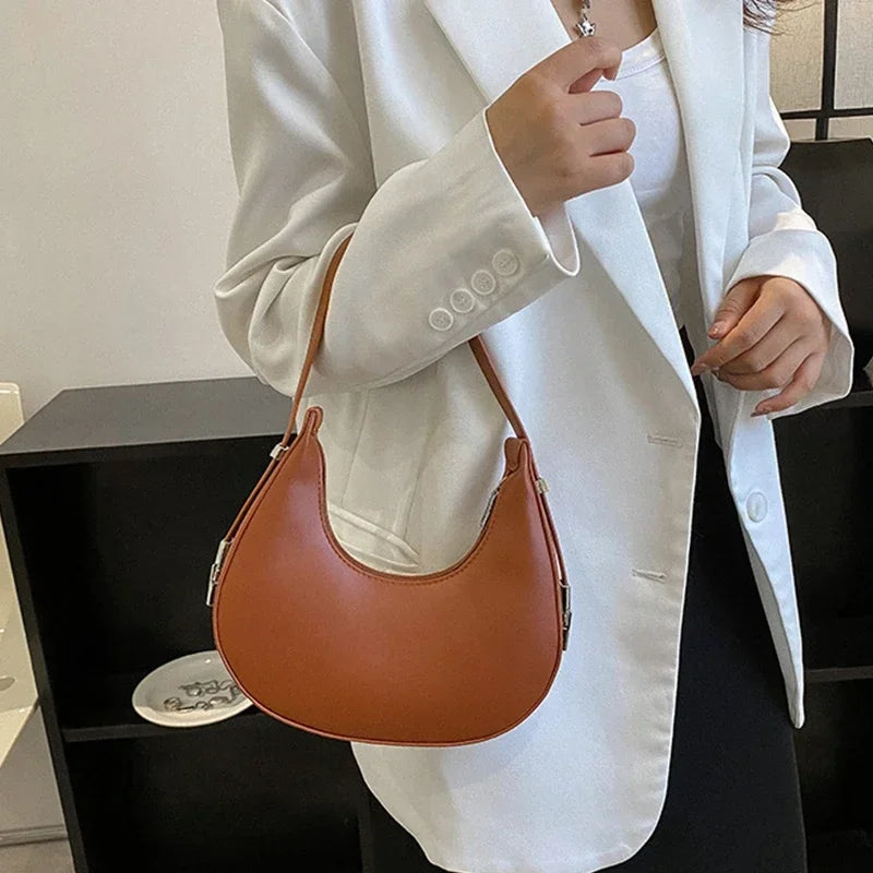 Bolso Hobo de Hombro de Cuero Sintético de Lujo y Moda para Mujer