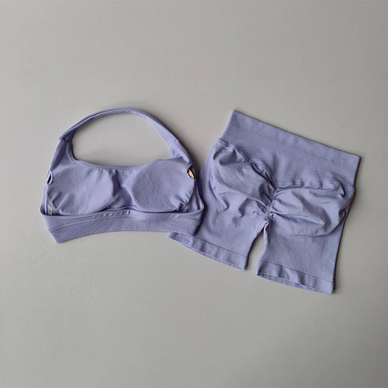 Conjunto de shorts, chaleco de yoga para pilates y entrenamiento