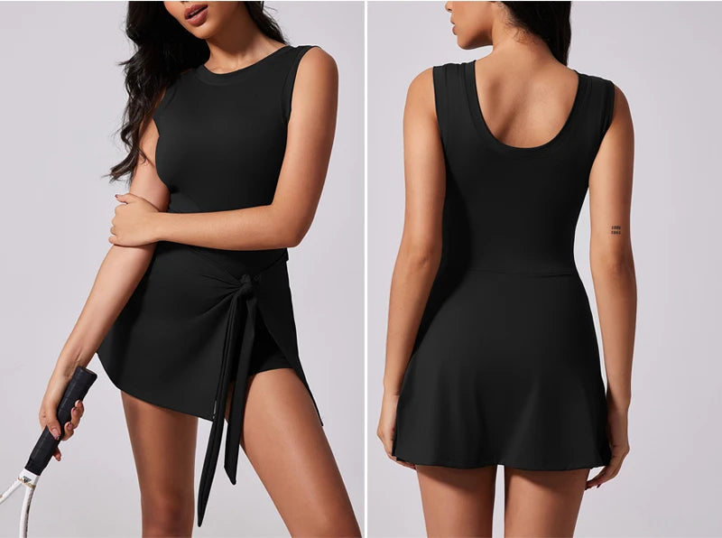 Vestido de tenis VITALINOVO para mujer con shorts incorporados