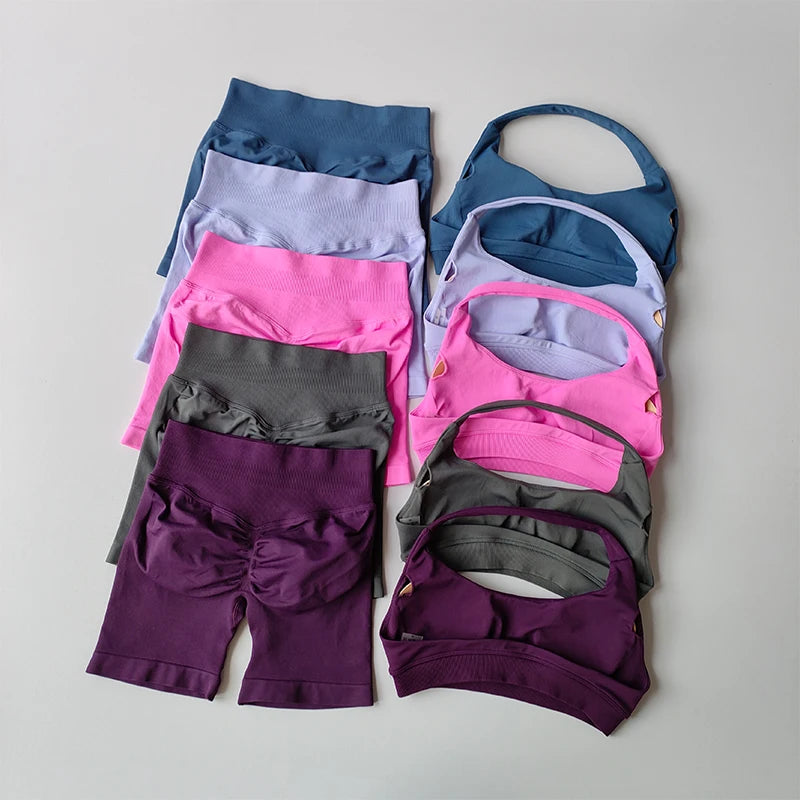 Conjunto de shorts, chaleco de yoga para pilates y entrenamiento