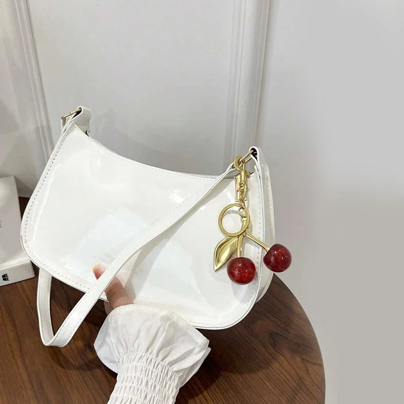 Bolso de Hombro de Cuero PU de Color Sólido Retro para Mujer